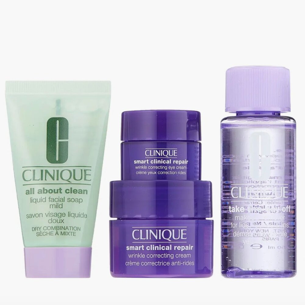 NEW! CLINIQUE Bundle of 4 items - skincare Clinical Repair Makeup Remover etc!